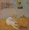 Voir Chat I - 30x30 - tempera